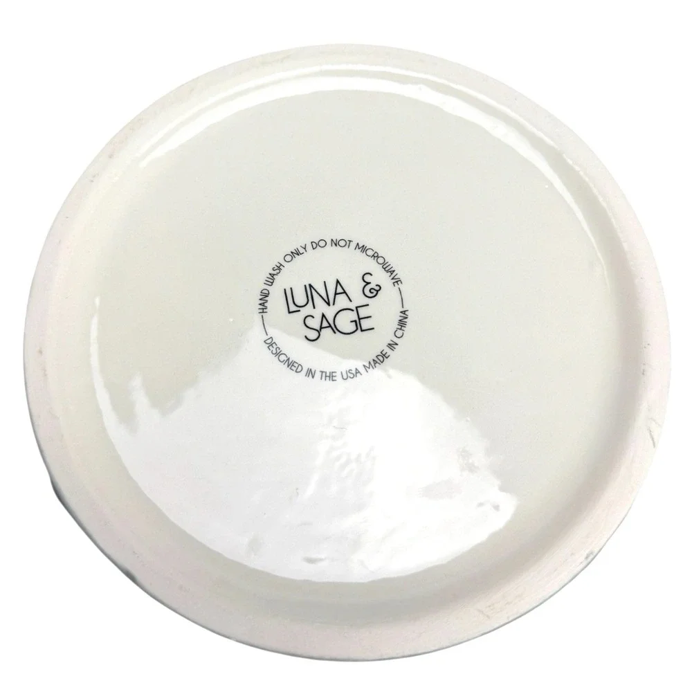 Luna & Sage Artisan Ceramic Cat Water Bowl – Hand‑Painted 